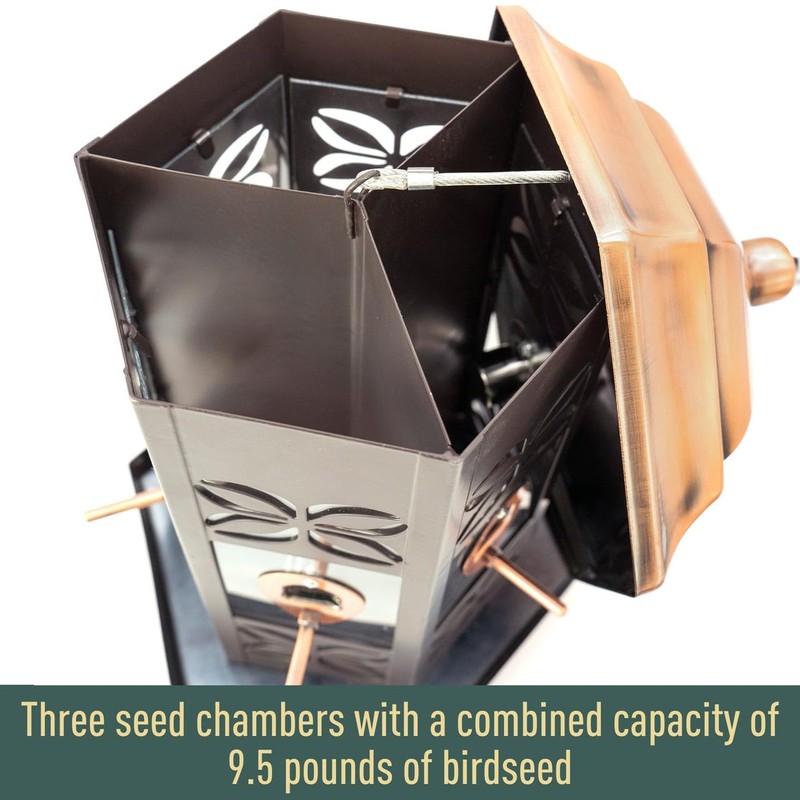 Copper Hexagon Bird Feeder