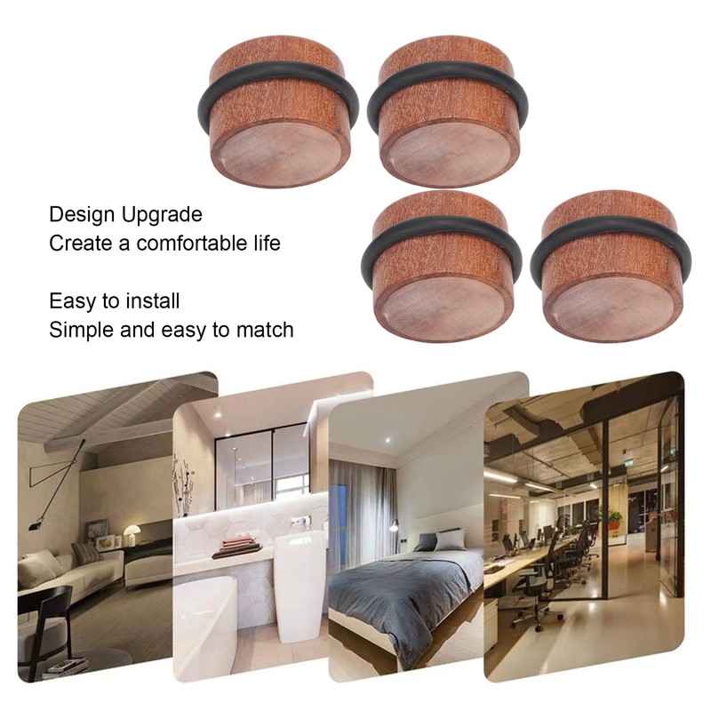 4PCS Cylindrical Door Stopper Prevent Impact Silent Punch Free Solid