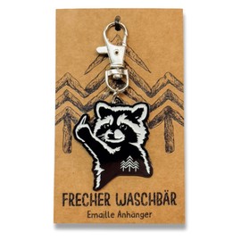 HOLZBRÜDER Cheeky Raccoon Enamel Keyring - Matching Charm for Our Backpack