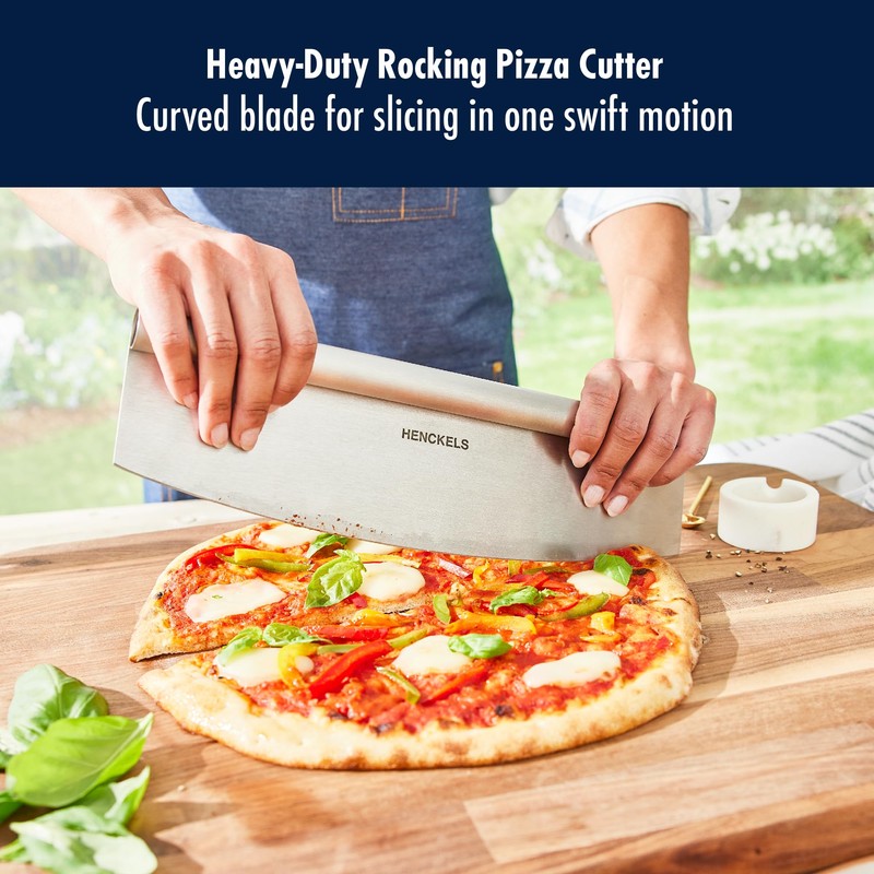 HENCKELS BBQ 2-pc Stainless Steel Pizza Cutter and Bench Scraper