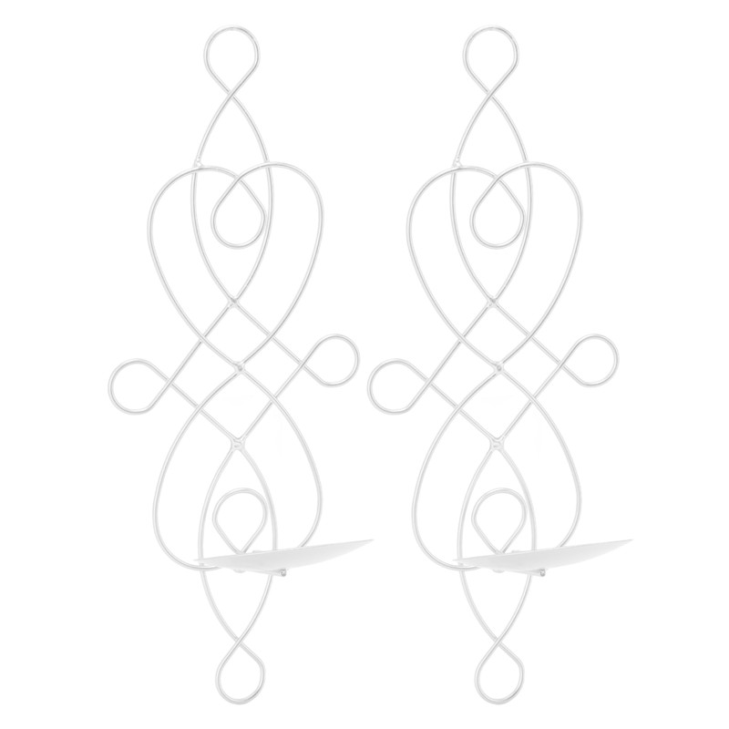 2 Sets Iron Wall Candle Sconce Holder Foldable Deformation Resistance