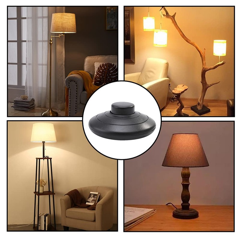 2 Pcs In-Line Foot Press Switch Standard lamp Foot Switch