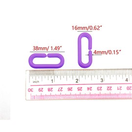 Hyamass 200-Piece Purple Plastic Chain Links & Toys - Interlocking C-Clip Bird Cage Accessories for Parakeets, Sugar Gliders, Small Pets (Climbing/Swinging Toys)