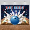 InMemory Bowling Happy Birthday Backdrop Let's Strike Up Bowling Sport