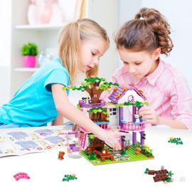 Sitodier Tree House Building Set for Girls - 558pcs Treehouse Building Blocks Toys, Forest Camp House Bricks Kit with Animals, Birthday for Kids Girls Boys Age 6 7 8 9 10 11 12+