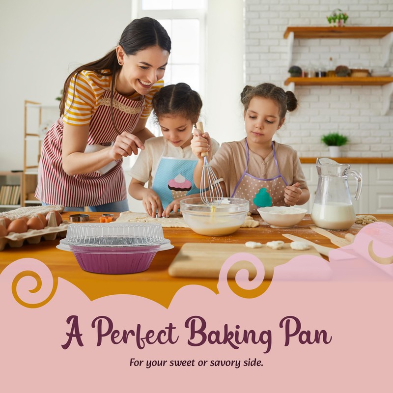 KitchenDance.com Sartén desechable de aluminio de colores de 5 pulgadas