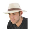 Dannii Matthews Stylish Men's Cotton Fedora with Brown Faux Leather
