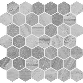 Daltile Fonte 2" Natural Stone Hexagon Mosaic in Honed Heather Harbor for Backsplashes, Floors, Walls, or Shower Floors