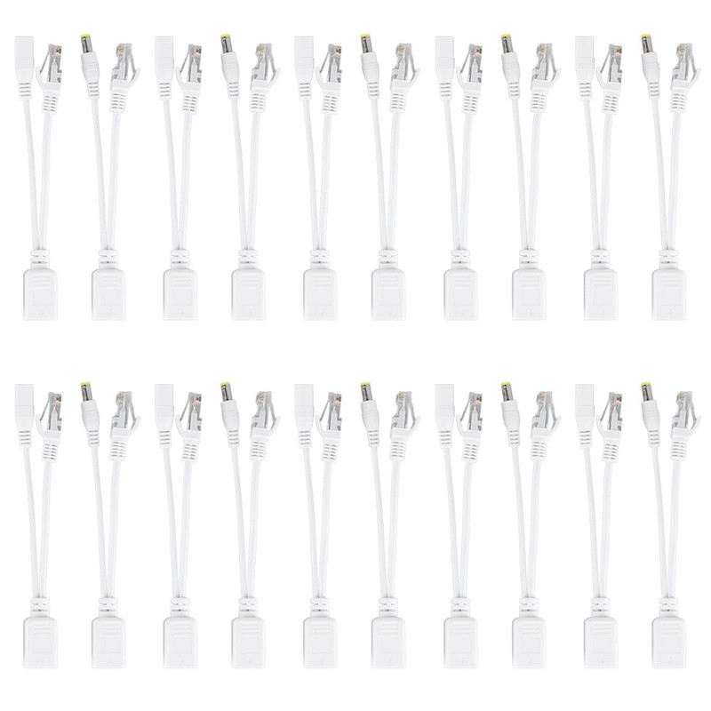 Acouto 10 Pares de Cámara IP PoE RJ45 Cable de