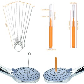 Multisize Shower Head Cleaning Brush Tool, Shower Head Small Cleaning Brush Anti Clogging Cleaning Brush for Nozzle Pore Gaps Clean Printer Tubes (Orange)