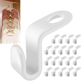 Uandhome Clothes Hanger Connector Hooks, 20PCS Cascading Clothes Hangers for Heavy Duty Space Saving, Closet Space Saving Coat Rack Hanger Hooks, Stackable Hanger Extension Hook
