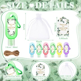 Gejoy 48 Sets Thank You Mini Hand Sanitizer Bulk Wedding Bridal Shower Favors for Guests Baby Shower Travel Size Hand Sanitizer Keychains Gifts Set for Baby Shower Wedding Hand Sanitizer Party Favors