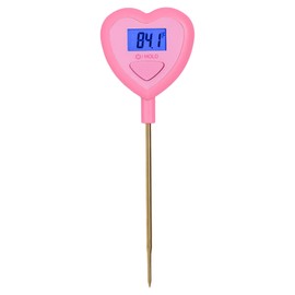 Paris Hilton Termómetro digital en forma de corazón para cocinar, hornear y asar a la parrilla, lectura instantánea en grados Celsius o Fahrenheit, ro