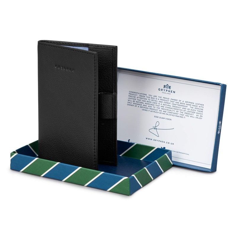 Gryphen Hoxton Leather Golf Scorecard Holder with Pen Loop (Black)