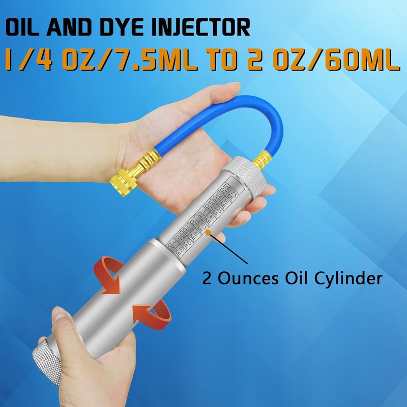 AC Oil Dye Injector Kit R12 R134A Refrigeration Air Conditioning