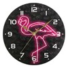 ZZKKO Neon Flamingo Wall Clock Quartz Analog Quiet, 9.5 Inch