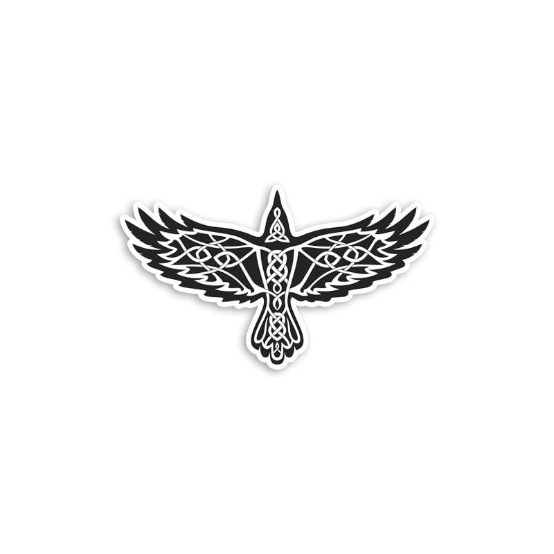 2 x 10cm Celtic Raven Vinyl Stickers - Viking Symbol