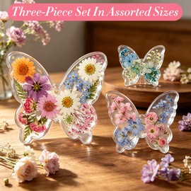 Butterfly Silicone Mold, Butterfly Resin Mold, Soft Demoldable Silicone Molds, 3 Sizes Butterflies Art Craft Molds for Resin Casting Soap Candle Flowers Preservation Spring Decor & Easter Gifts