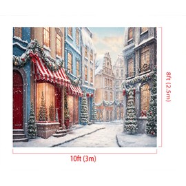Kate Christmas Photography Backdrops 7x5ft/2.2x1.5m Heavy Snow Christmas Tree Street Backdrops Winter Xmas Background Happy New Year Family Portrait Background Photo Studio