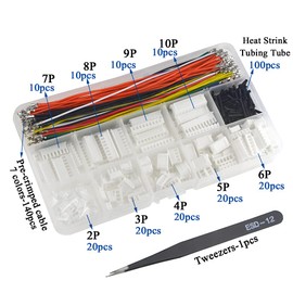 XINGYHENG 140Pcs XH 2.54mm Connecting Plug Kit with 140Pcs 15cm Pre-Crimped Cable Wire 2/3/4/5/6/7/8/9/10 PIN House Compatible with JST XH Connector (Connector&Wire)