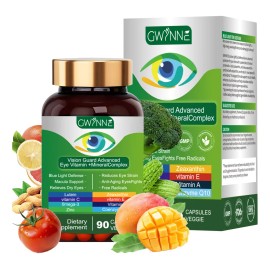 Gwynne Lutein Eye Vitamin Supplement Nutricional Para La Salud Macular Y El Ojo Seco Con Luteína, Zinc, Vitamina C/e Y Zeaxantina 90 Cápsulas