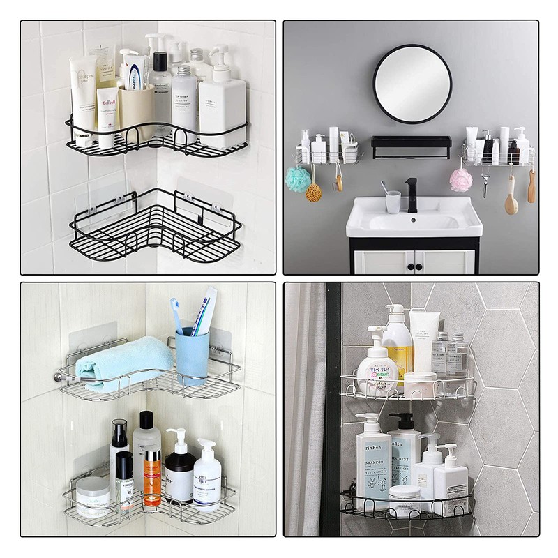 8 Pack Shower Caddy Adhesive Hooks Replacement, Strong sticker Hooks