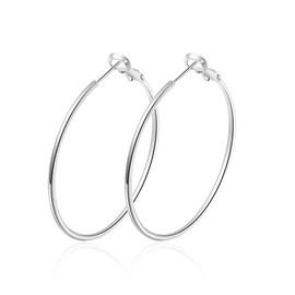 Hasnsofie Hoop Earrings 925 Silver for Women, 925 Sterling Silver Hoop Earrings Set, Hypoallergenic Large Silver Huggie Hoop Earrings, Silver Women's Hoop Earrings Set in 30, 40, 50 mm, Silver