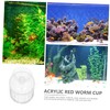 Mipcase 4pcs Acrylic Fish Feeding Cups Durable Shrimp Feeder Food
