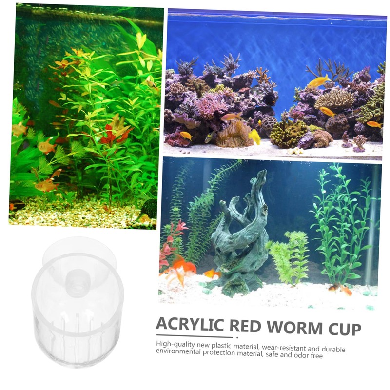 Mipcase 4pcs Acrylic Fish Feeding Cups Durable Shrimp Feeder Food