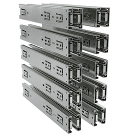 TCH Hardware - 10 Pairs - 16-inch Full Extension Drawer Slides, 100 LB Capacity, Heavy-Duty Ball Bearing, Smooth, Zinc Coated, Rails for Cabinets, Toolboxes & Furniture (Hardware Not Included)