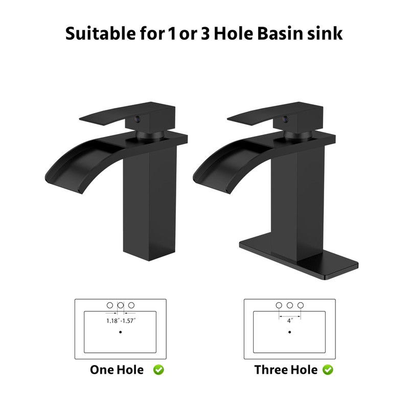 GBBNE Waterfall Bathroom Faucets Single Hole Sink Faucet for 1