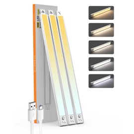 20 Inch Under Cabinet Lighting, 3Pack 5CCT Dimmable Closet Lights, Motion Sensor LED Lights of Battery Operated, Rechargeable Under Counter Light for Kitchen, Stairs, Bedroom, Wardrobe