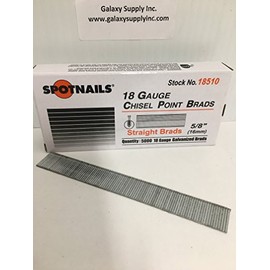 SPOTNAILS 18510 .18 Gauge 5/8" Length Brad Nail 5000p/box. SALE BY 6 BOXES.