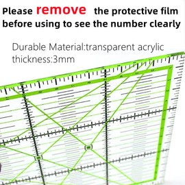 Quilting Rulers,4 Square Quilting Ruler Quilting Templates(4.5"X4.5", 6"X6", 9.5"X9.5", 12.5"X12.5"),Quilting Rulers Acrylic Rulers Fabric Cutting Ruler with Non-Slip Rings for Quilting and Sewing