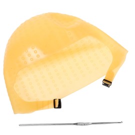 VICASKY 1 Set Hair Dye Cap Dyeing Color Caps Hair Dyeing Hat Eyeliner Highlighting Cap Salon Hair Caps Staining Highlight Kit for Hair Pull Through Caps Crease Board Gloss Silica Gel Brown