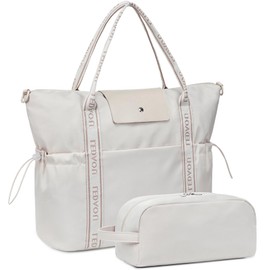 LEDAOU Carry On Tote Bags for Women, Travel Weekender Bag, Overnight Bag Personal Item Airplane, Sports Gym Work Bag (Beige)