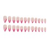 Valentine's Day French Tips Pink Press on Nails Almond Glossy