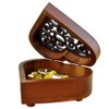 Antique Engraved Wooden Wind-Up Musical Box,Edelweiss Musical Box,with Gold-Plating Movement