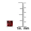 Sterling Silver Created Ruby 7mm Square Stud Earrings