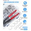 PEROMI 210PCS 304 Stainless Steel Single Ear Hose Clamp Assortment