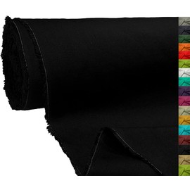 A-Express 100% Cotton Canvas Fabric Material Dressmaking Cloth Curtain Bags 145cm 57" Wide 250GSM Sold Per Meter - Half Meter 50cm x 145cm Black