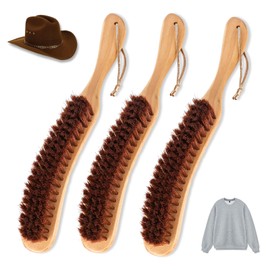 Trendecor Pack of 3 Clothes Brush, Lint Brush, Clothes with Beech Wood Handle, Wild Boar, Mane Brush for Suits, Coats, Bedding, Suede, Pet Hair, Cleaning and Dust Removal