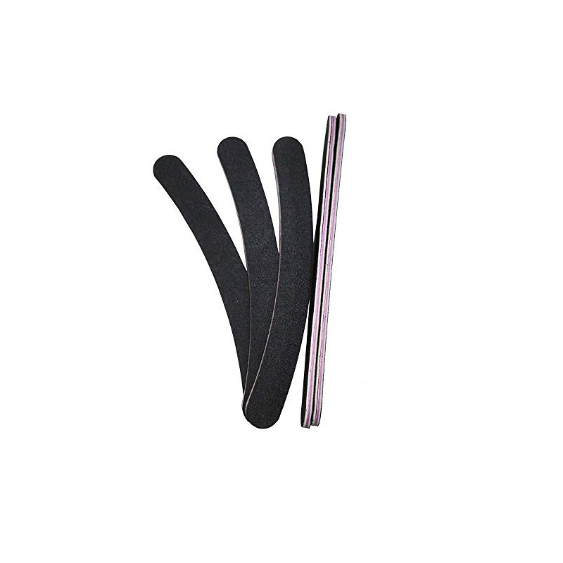 EuBeCos Premium Professional Nail Files Black Curved Grain 180/180 Made