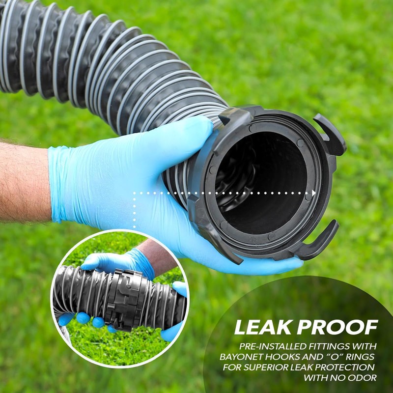 Valterra Silverback™ 15-Foot RV Sewer Hose Kit, Universal Sewer Hose