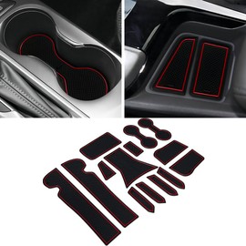YUJIANQ Cup Holder Inserts for Buick Envista 2024-2026 Accessories Center Console Liners for Buick Envista 2025 Accessories Non-Slip Door Pocket Mats14PCS/Set (Red)
