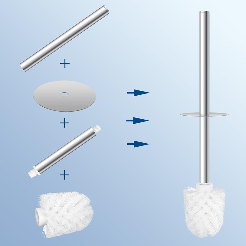 Topsky 2-Pack Closed Toilet Brush Compact Toilet Brush and Holder