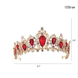 Kamirola -Tiara Crown for Women, Rhinestone Queen Crowns Wedding Party Tiara Crowns Headband (Red)