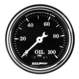 Auto Meter 1721 Gauge Oil Pressure (Old TYME Black Gauge, Oil Press, 2 1/16", 100Psi, Mech, Old TYME Black)