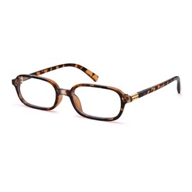 NULOOQ Retro Rectangle Blue Light Glasses for Women Men Small Square Glasses Frame Vintage Eyeglasses (Brown Leopard)