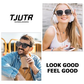 TJUTR Polarized Fit Over Glasses Sunglasses for Women Men, UV Protection, Trendy Wrap-Around Design for Driving